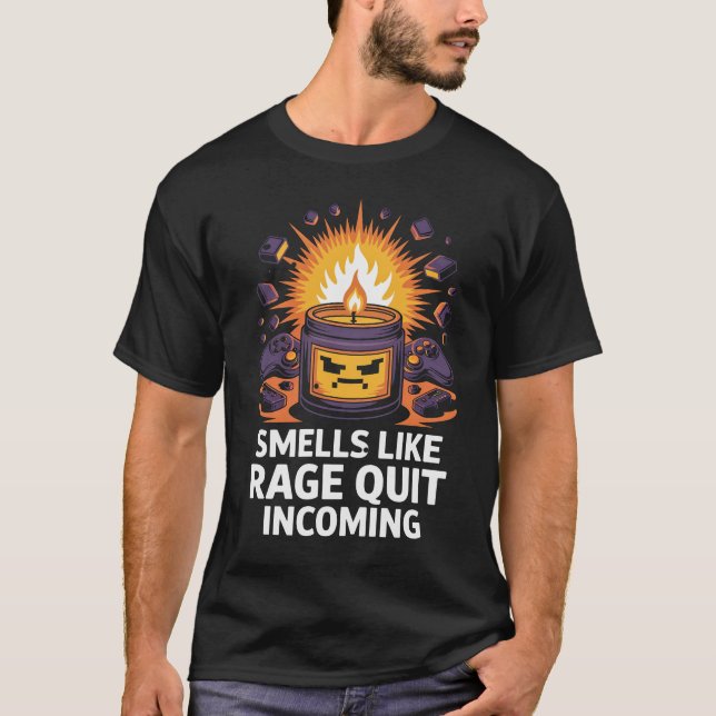 PC Gamer Gift Candle Smells Like Rage T-Shirt (Front)