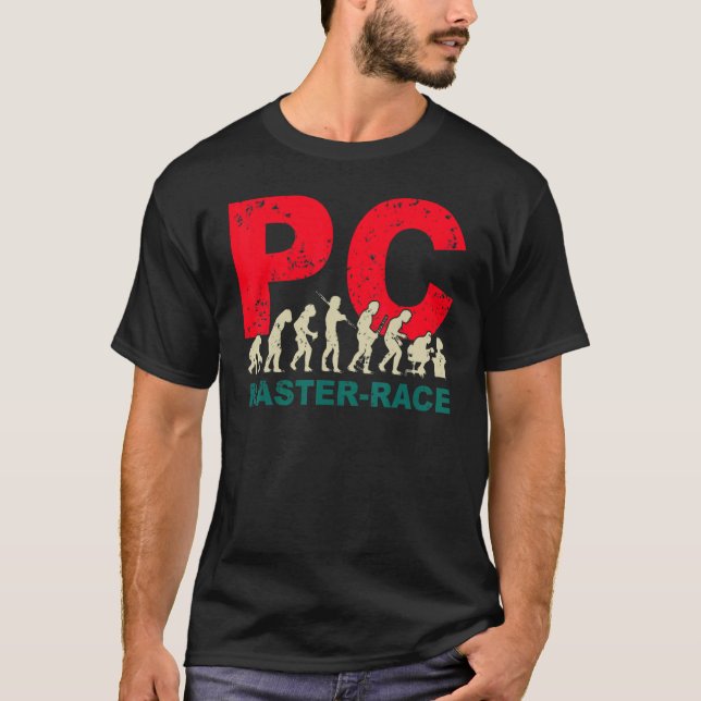 Pc Master Race   Evolution Graphic For Gamers T-Shirt (Front)