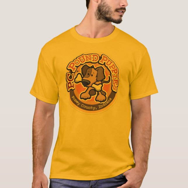 PC Pound Puppies Round Improving l... - Customised T-Shirt (Front)