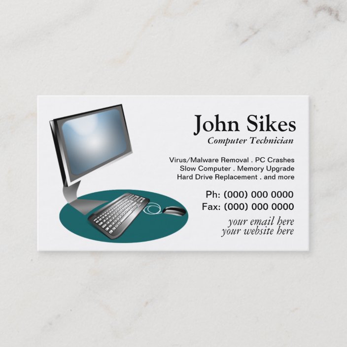 PC Repair Computer Technician Business Card | Zazzle.co.uk