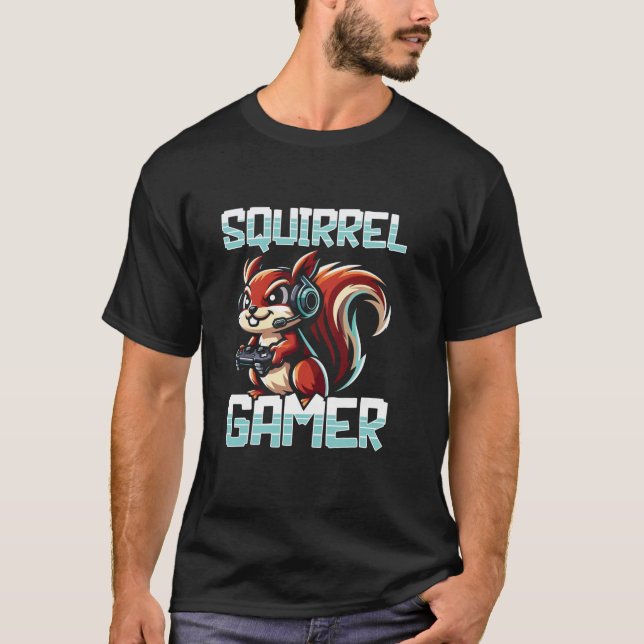 PC Squirrel Gamer Keyboard Video Computer Gaming L T-Shirt (Front)