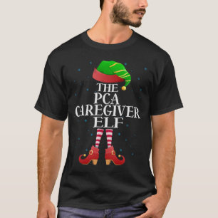 Pca Caregiver Elf Funny Matching Pajama Group Chri T-Shirt