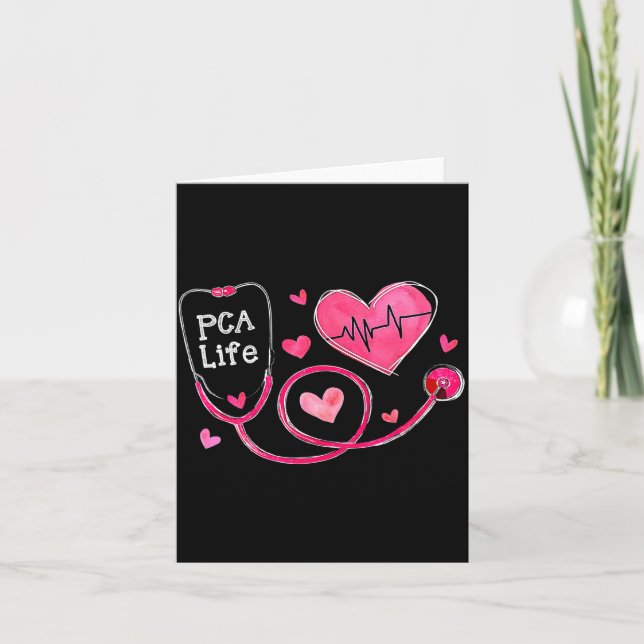 Pca Life Valentine Heart Stethoscope  Card (Front)