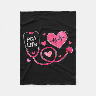 Pca Life Valentine Heart Stethoscope  Fleece Blanket