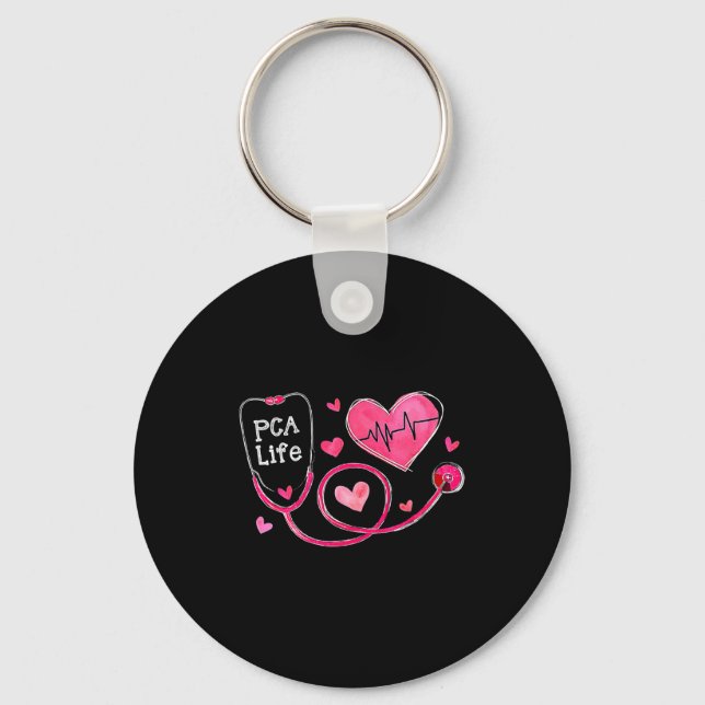 Pca Life Valentine Heart Stethoscope  Key Ring (Front)