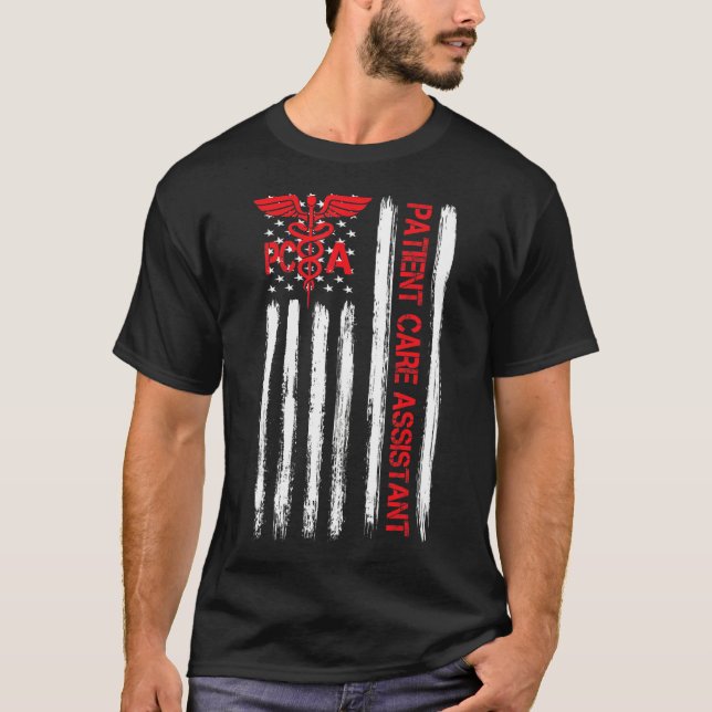Pca Patient Care Assistant American Flag Nurse Wee T-Shirt (Front)