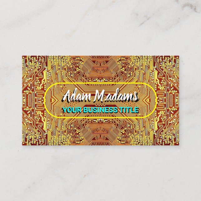 PCB, Electronic Printed Circuit Board QR - Gold  Business Card (Front)