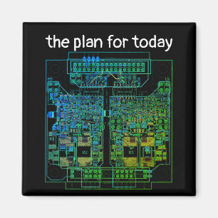 PCB Printed Circuit Board Board Shirt with Plan  Magnet