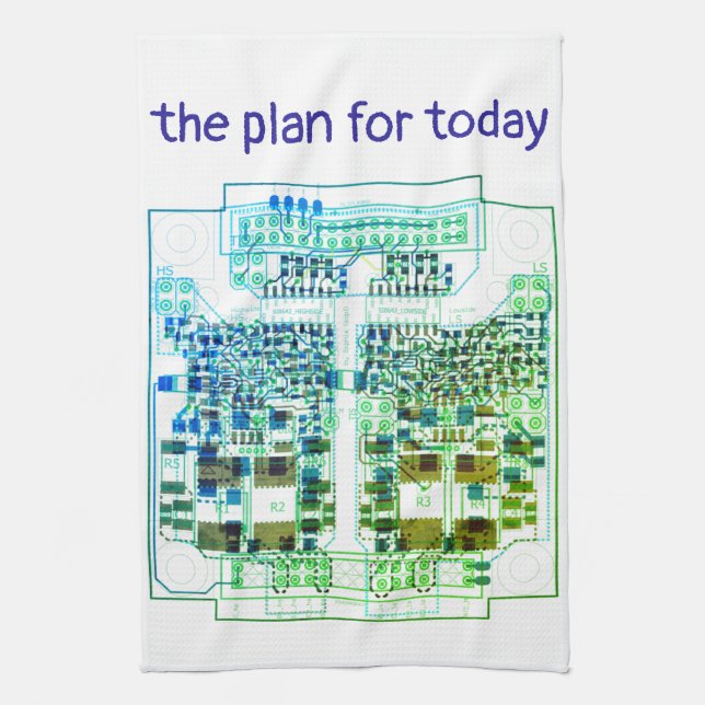 PCB Printed Circuit Board Plate Tea Towel (Vertical)