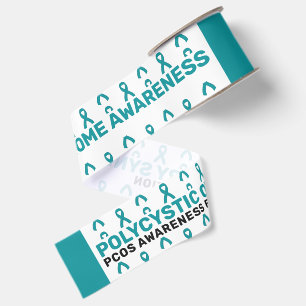 PCOS Awareness Pattern Ribbon Grosgrain Ribbon