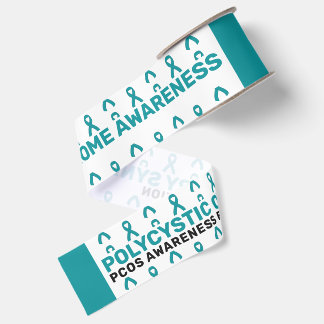 PCOS Awareness Pattern Ribbon Grosgrain Ribbon