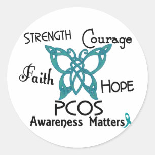 PCOS Celtic Butterfly 3 Classic Round Sticker