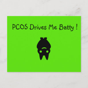 PCOS Drives Me Batty Halloween Postcard