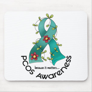PCOS Flower Ribbon Mouse Mat