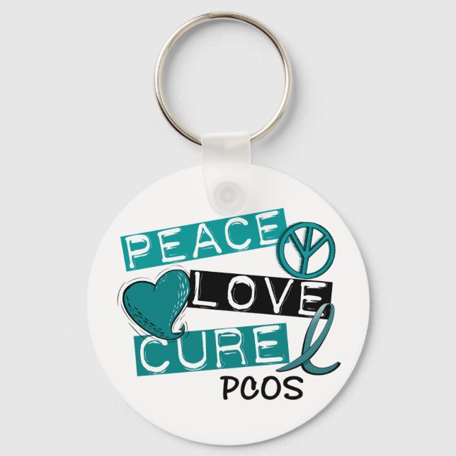 PCOS Peace Love Cure 1 Key Ring (Front)