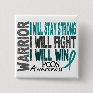 PCOS Warrior 15 Cm Square Badge
