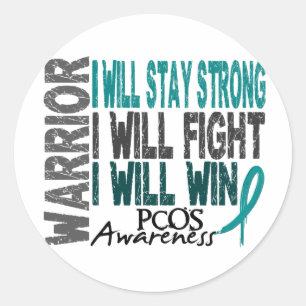 PCOS Warrior Classic Round Sticker