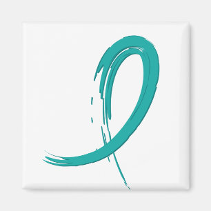 PCOS's Teal Ribbon A4 Magnet