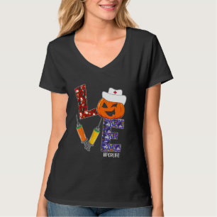 PCR Nurse Love Nurse Life Halloween Pumpkin Costum T-Shirt
