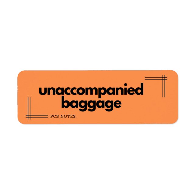 PCS Moving Labels: Unaccompanied Baggage  (Front)