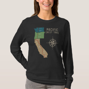 Pct  Pacific Crest Trail Hiking Map  1 T-Shirt