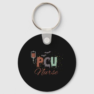 PCU Nurse Halloween Retro Nurse Progressive Care U Key Ring