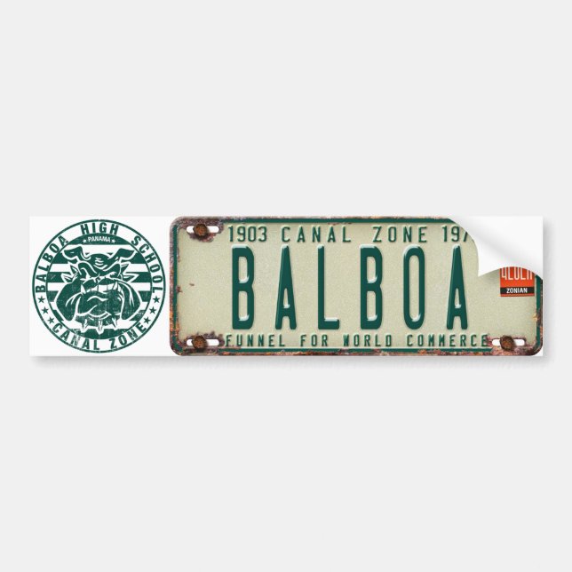 PCZ License Plate & BHS: Balboa Bumper Sticker (Front)