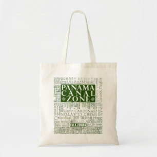 PCZ – Panama Canal Zone Locations with Map / Green Tote Bag