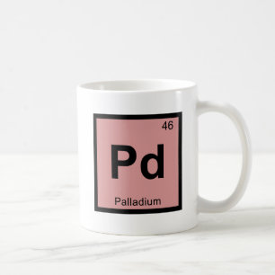 Pd - Palladium Chemistry Periodic Table Symbol Coffee Mug