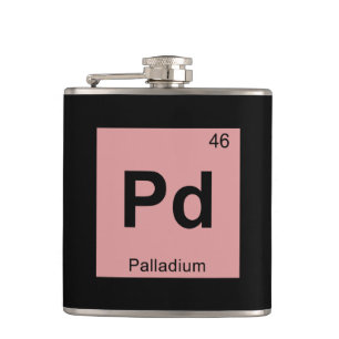Pd - Palladium Chemistry Periodic Table Symbol Hip Flask