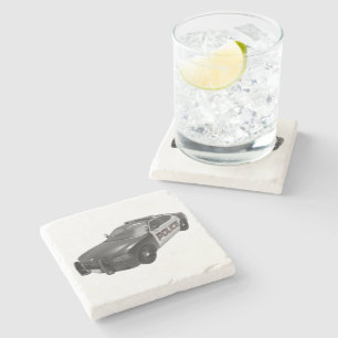 PD Police Academy Grad Graduates Car Stone Coaster