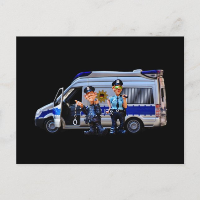 PD Police Law Enforcement Academy Grad Lights CUFF Postcard (Front)