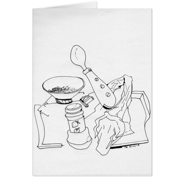 PDD Small Weak Drawings At Breakfast Card (Front)