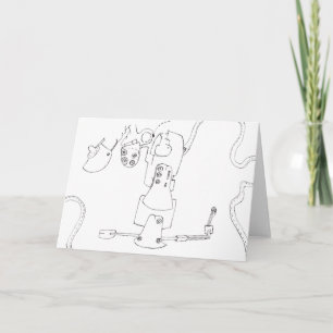 PDD Small Weak Drawings Surreal Geek Greeting card
