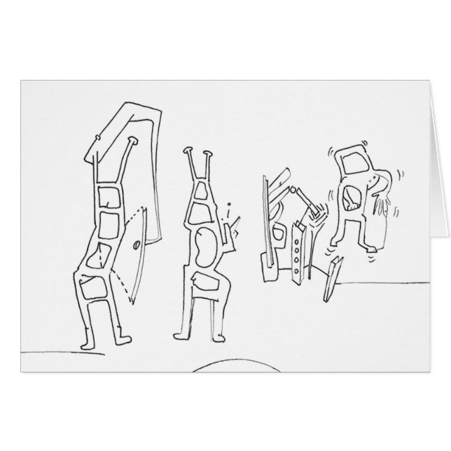 PDD Small Weak Drawings Surreal Ladders card (Front Horizontal)