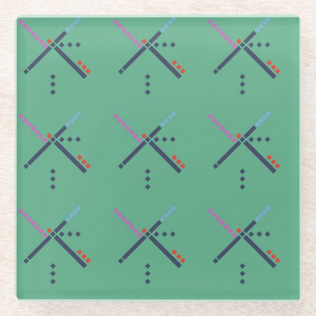 PDX Airport Carpet | A Valued Rug Glass Coaster (Front)