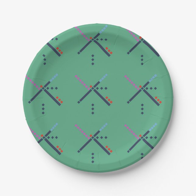 PDX Airport Carpet Paper Plate (Front)