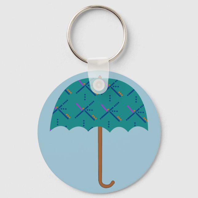PDX Airport Carpet Umbrella Key Ring (Front)