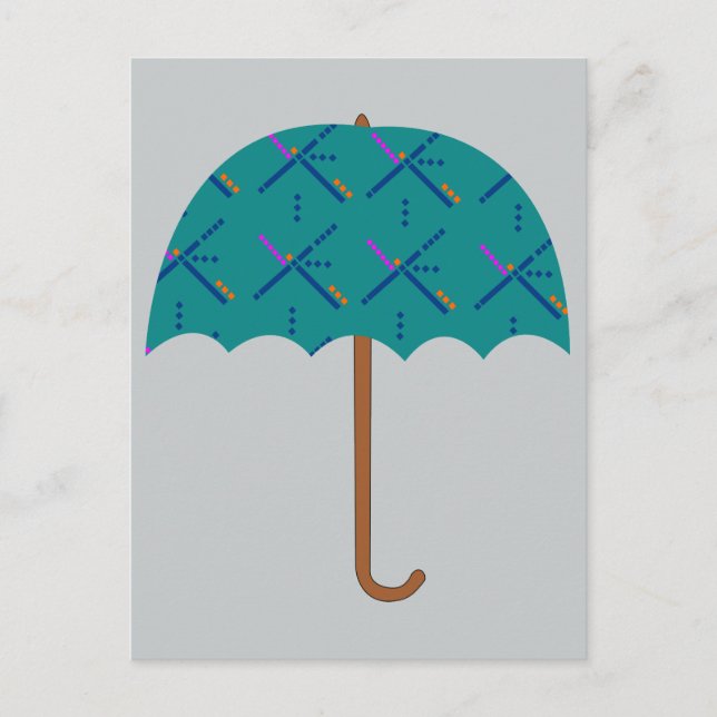 PDX Airport Carpet Umbrella Postcard (Front)