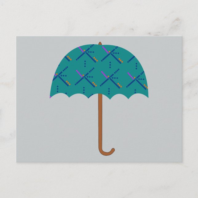 PDX Airport Carpet Umbrella Postcard (Front)
