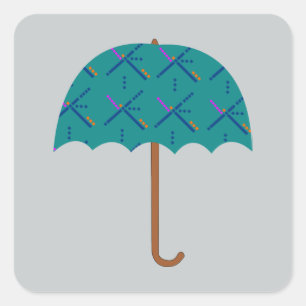 PDX Airport Carpet Umbrella Square Sticker