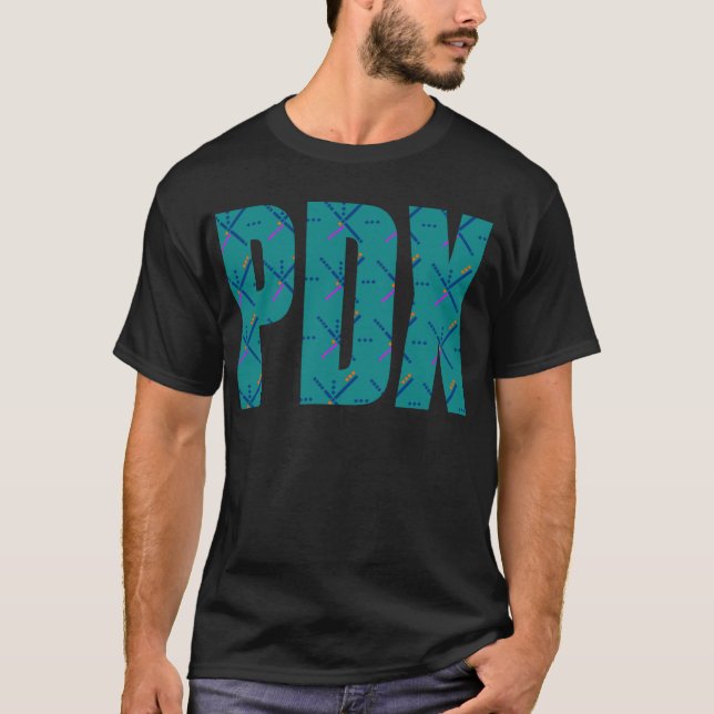 PDX Letters Portland Airport Carpet T-Shirt (Front)