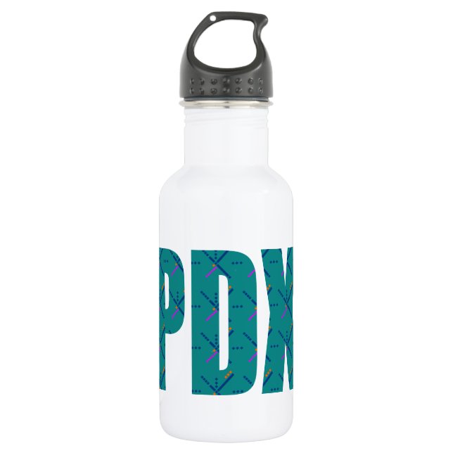 PDX Portland Airport Carpet Text 532 Ml Water Bottle (Front)