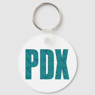PDX Portland Airport Carpet Text Key Ring