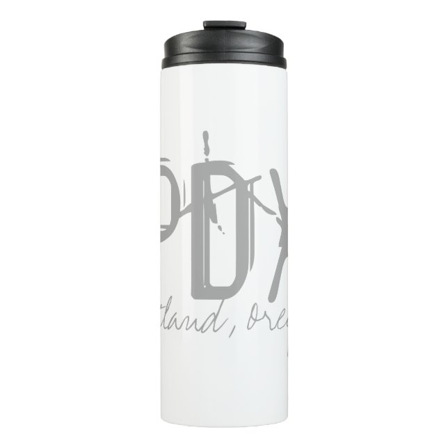 PDX Portland Airport Typography Thermal Tumbler (Front)