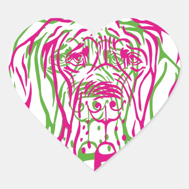 pdychedelic great dane logo heart sticker (Front)