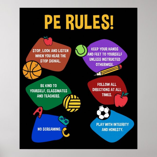 PE Physical Education Teacher Poster (Front)