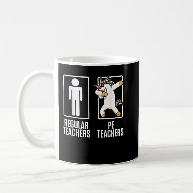 PE Physical Education Teacher Unicorn Gifts  Coffee Mug (Left)