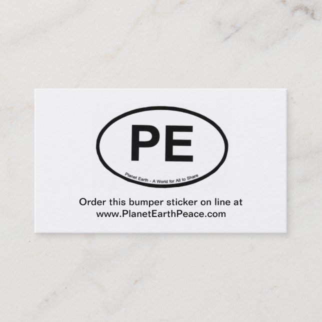 PE - Planet Earth Business Card (Front)
