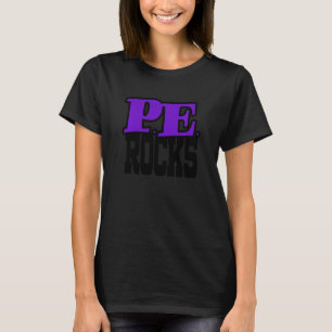 Pe Rocks Purple School  Student Physical Teacher T-Shirt